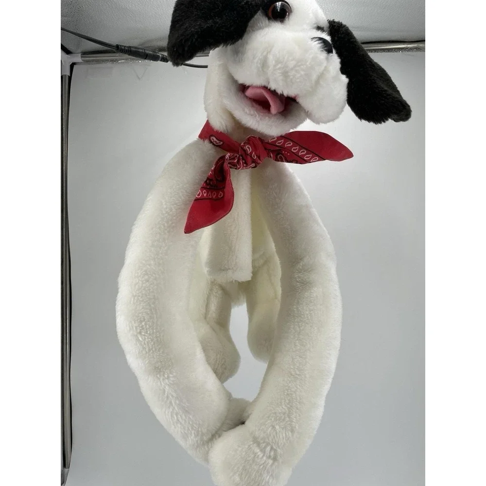 Vtg Ralf the Barking Dog 1992 Toy Biz Hanging Hugging Puppet Plush Red Bandana